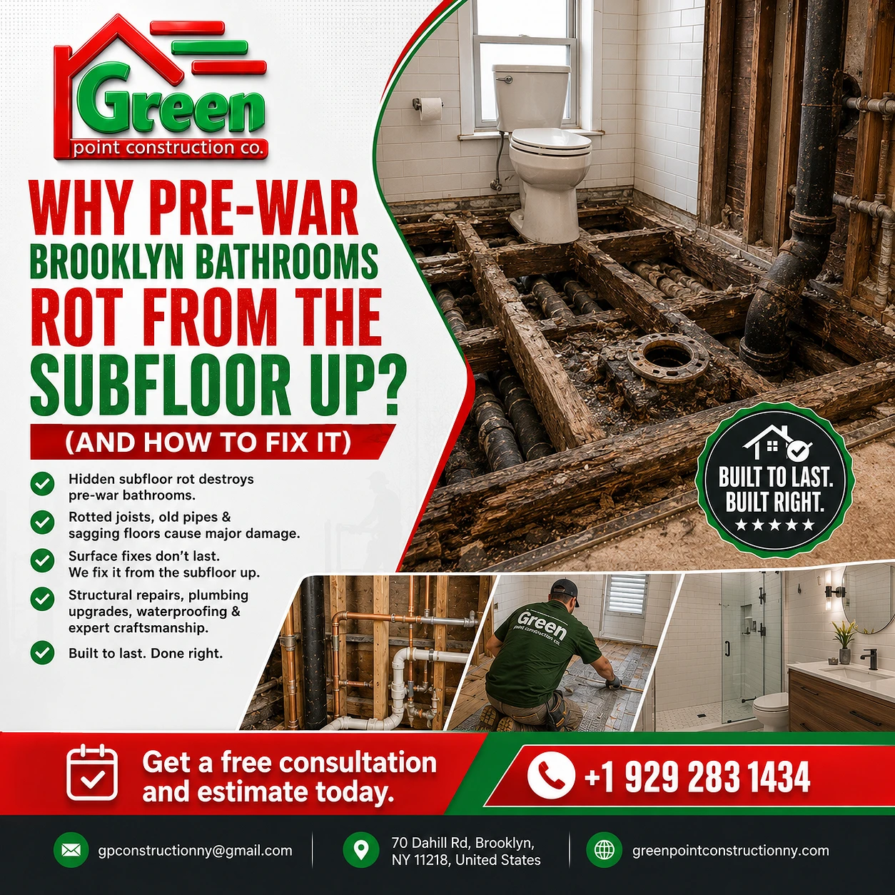 Why Pre-War Brooklyn Bathrooms Rot from the Subfloor Up? (And How to Fix It)