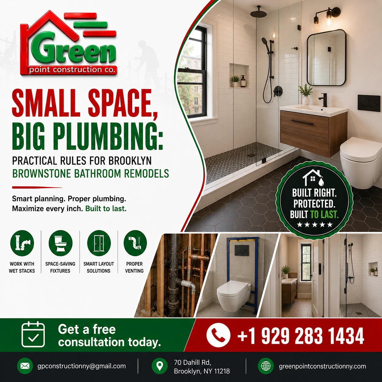 Small Space, Big Plumbing: Practical Rules for Brooklyn Brownstone Bathroom Remodels