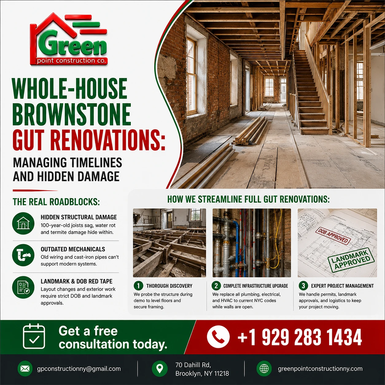 Whole-House Brownstone Gut Renovations: Managing Timelines and Hidden Damage