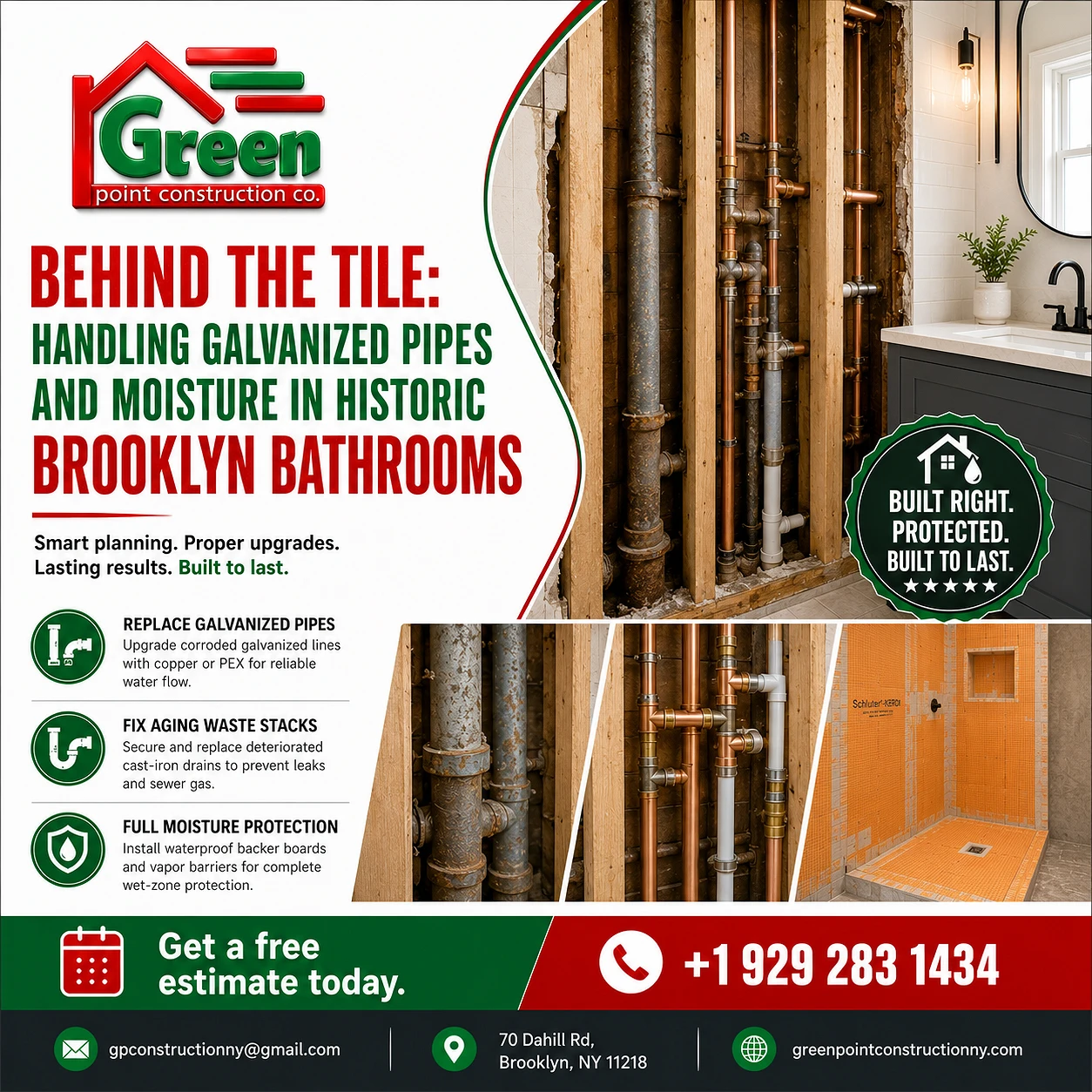 Behind the Tile: Handling Galvanized Pipes and Moisture in Historic Brooklyn Bathrooms