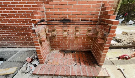 Brick grill completed by Green Point Construction Company in Clinton hill, Brooklyn, NYC
