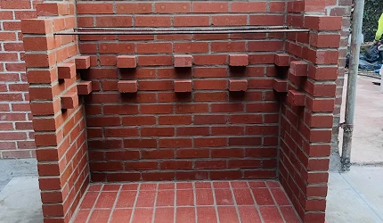 Brick grill completed by Green Point Construction Company in Clinton hill, Brooklyn, NYC