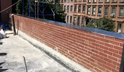 Parapet wall restoration @ 1 Cambridge pl, Brooklyn, ny#Green Point Construction Company