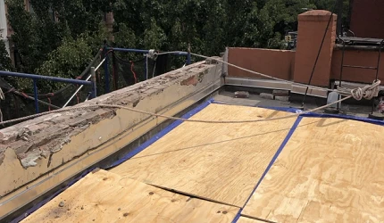 Parapet wall restoration @ 1 Cambridge pl, Brooklyn, ny#Green Point Construction Company