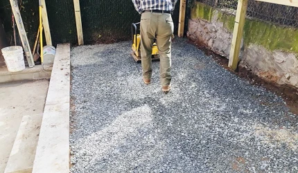 Backyard Fence & paving in Quincy st. Brooklyn, NY completed by Green point construction