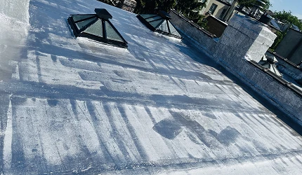 Roof completely replaced with skylight replaced and coating at 25 Rutland Rd, Brooklyn, Ny