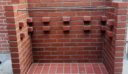 Brick grill completed by Green Point Construction Company in Clinton hill, Brooklyn, NYC