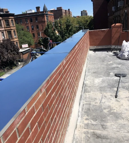 Parapet wall restoration @ 1 Cambridge pl, Brooklyn, ny#Green Point Construction Company